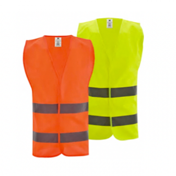 Polyester Vest with Hi-Vis Reflective Tape and Velcro Closure